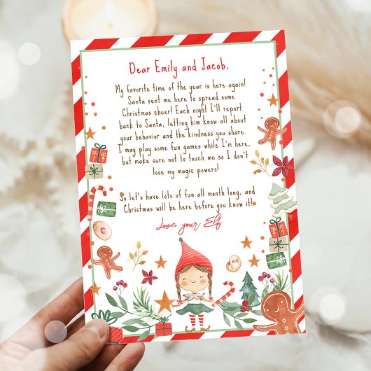 Hallo Uit Elf Aankomstbrief ben ik terug met kerst Kaart