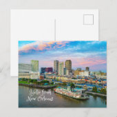 hallo uit het Uitzicht van New Orleans City Briefkaart (Voorkant / Achterkant)