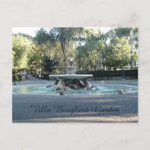 hallo uit Italië: Villa Borghese tuin Briefkaart