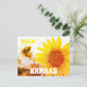 hallo uit Kansas Sunflower Briefkaart (Staand voorkant)