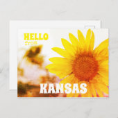 hallo uit Kansas Sunflower Briefkaart (Voorkant / Achterkant)