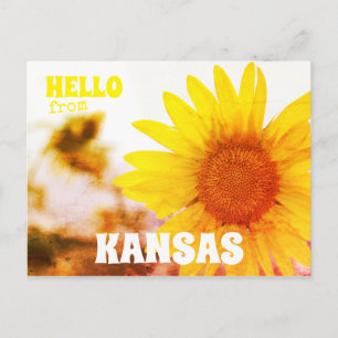 hallo uit Kansas Sunflower Briefkaart