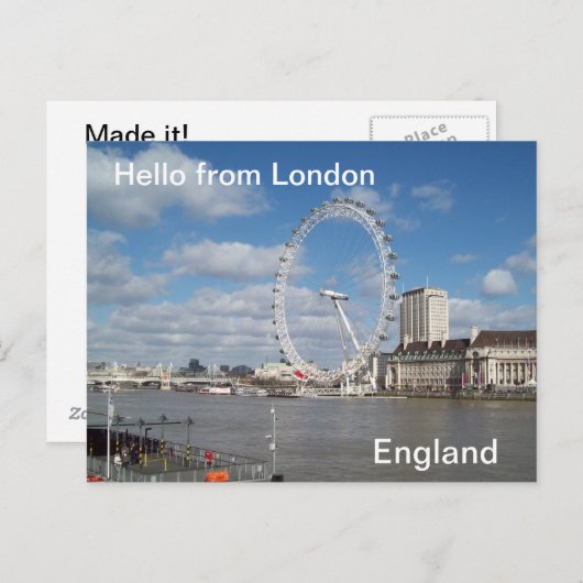 hallo uit Londen Briefkaart (Voorkant / Achterkant)