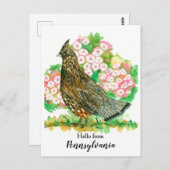 Hallo Uit Pennsylvania Ruffed Grouse Bird Briefkaart (Voorkant / Achterkant)