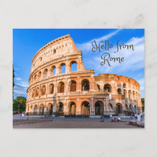 hallo uit Rome, Italië. Ancient Colosseum Briefkaart