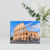 hallo uit Rome, Italië. Ancient Colosseum Briefkaart (Staand voorkant)