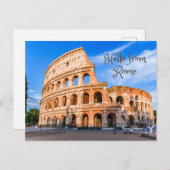 hallo uit Rome, Italië. Ancient Colosseum Briefkaart (Voorkant / Achterkant)