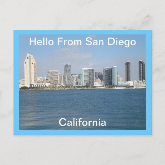 hallo uit San Diego, Californië Briefkaart (Voorkant)