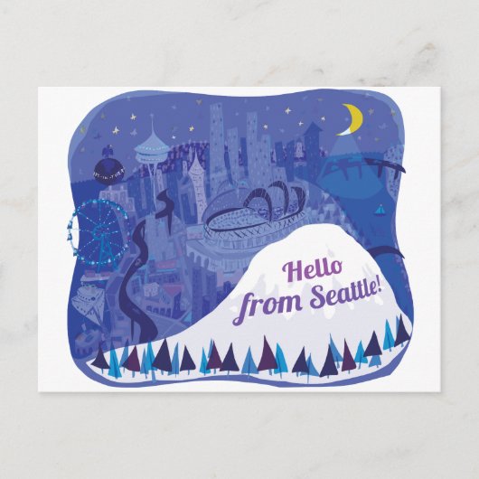 hallo uit Seattle Briefkaart (Voorkant)