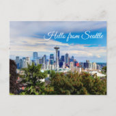 hallo uit Seattle, Washington. Uitzicht in het cen Briefkaart (Voorkant)