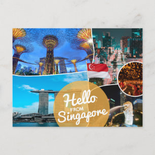 Hallo uit Singapore Briefkaart