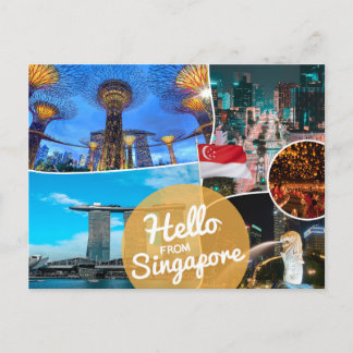 Hallo uit Singapore Briefkaart