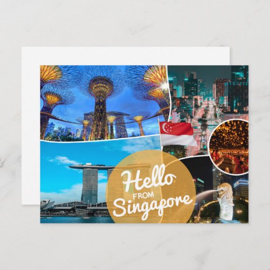 Hallo uit Singapore Briefkaart (Voorkant / Achterkant)