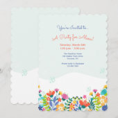 hallo Uitnodiging van de Lente Partij (Voorkant / Achterkant)