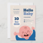 Hallo Uitnodiging voor Baby-douchen (Voorkant)
