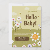 Hallo Uitnodiging voor babygirl shower (Voorkant)