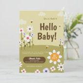 Hallo Uitnodiging voor babygirl shower (Staand voorkant)