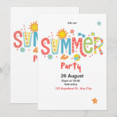 hallo Uitnodiging voor zomerfeest (Voorkant / Achterkant)