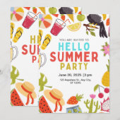 hallo Uitnodiging voor zomerfeest (Voorkant / Achterkant)