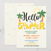 Hallo Uitnodiging voor zomerfeest (Voorkant / Achterkant)