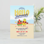 Hallo Uitnodiging voor zomertekens (Staand voorkant)