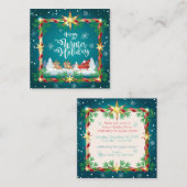 Hallo Uitnodiging! Winter Kerstmis en Nieuwjaar Vierkante Visitekaartje (Voorkant / Achterkant)