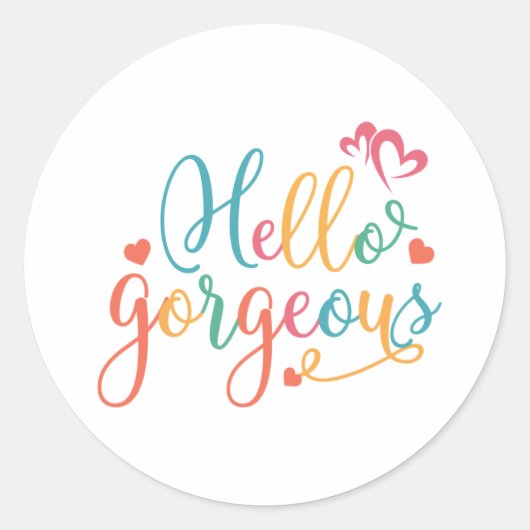 hallo uitstekende multi-kleuren ronde sticker (Voorkant)