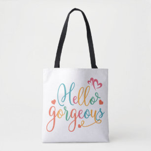 hallo uitstekende multi-kleuren tote bag