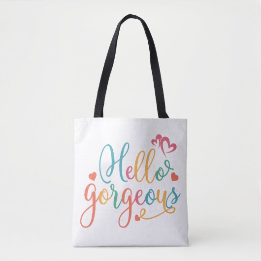 hallo uitstekende multi-kleuren tote bag (Voorkant)