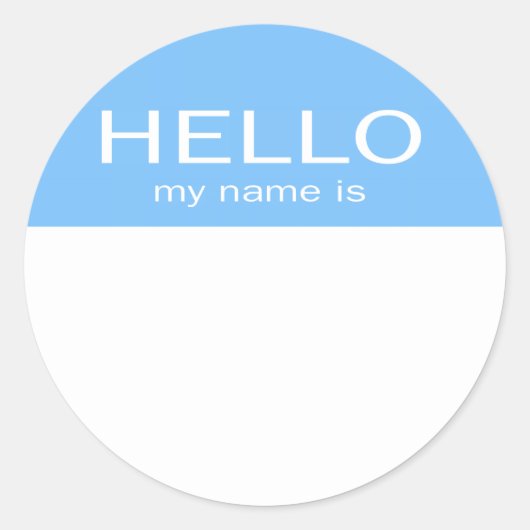 Hallo Unieke ID Mijn naam is - Baby blauw Ronde Sticker (Voorkant)