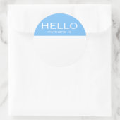 Hallo Unieke ID Mijn naam is - Baby blauw Ronde Sticker (Tas)