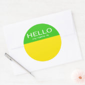Hallo Unieke ID Mijn naam is - citroen Limoen Ronde Sticker (Envelop)