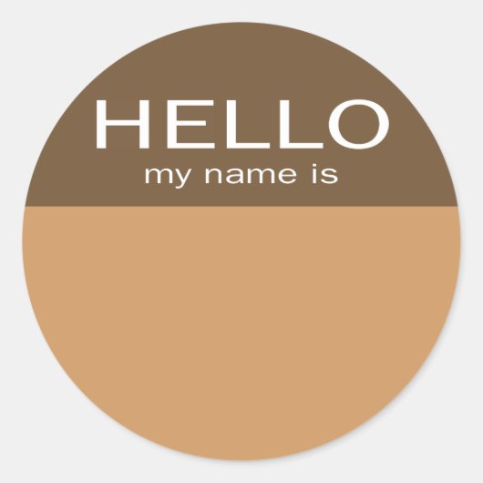 Hallo Unieke ID Mijn naam is - Koffie Chocolade Ronde Sticker (Voorkant)