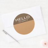 Hallo Unieke ID Mijn naam is - Koffie Chocolade Ronde Sticker (Envelop)