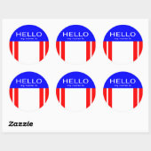 Hallo Unieke ID Mijn naam is - rood wit blauw Ronde Sticker (Vel)