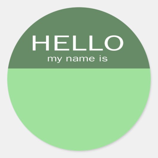 Hallo Unieke Mijn naam is - Groen op Groen Ronde Sticker (Voorkant)