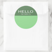 Hallo Unieke Mijn naam is - Groen op Groen Ronde Sticker (Tas)