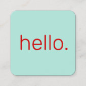 Hallo Unieke moderne rode typografie Casual Vierkante Visitekaartje (Voorkant)