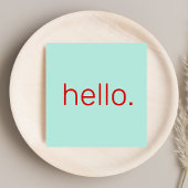 Hallo Unieke moderne rode typografie Casual Vierkante Visitekaartje