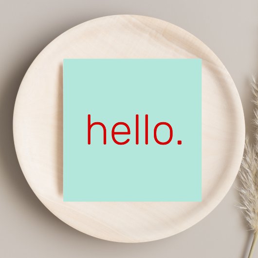 Hallo Unieke moderne rode typografie Casual Vierkante Visitekaartje