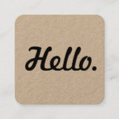 Hallo Unieke zwarte typografie Clean Rustic Craft Vierkante Visitekaartje (Voorkant)