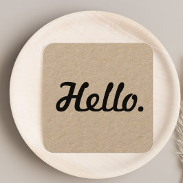 Hallo Unieke zwarte typografie Clean Rustic Craft Vierkante Visitekaartje