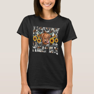 Hallo Vaars Koe Koeienhuid Zonnebloem Luipaard Jac T-shirt