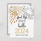 Hallo Vaarwel 2023 Feestdagenkaart (Voorkant / Achterkant)