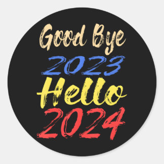 Hallo Vaarwel 2023 Ronde Sticker