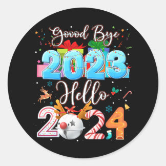 Hallo Vaarwel 2023 Ronde Sticker