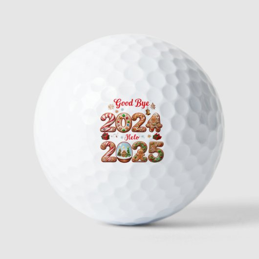 Hallo Vaarwel 2024 2025 Happy New Year Design Golfballen (Voorkant)