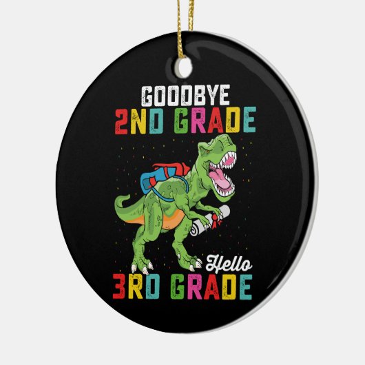 Hallo Vaarwel 2e klas Dinosaurus Keramisch Ornament (Links)