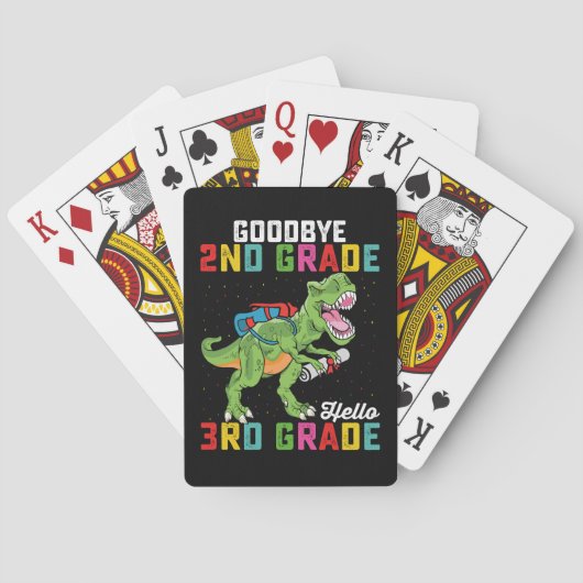 Hallo Vaarwel 2e klas Dinosaurus Pokerkaarten (Achterkant)