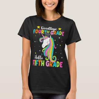 Hallo Vaarwel 4e Grade Unicorn Terug Naar T-shirt